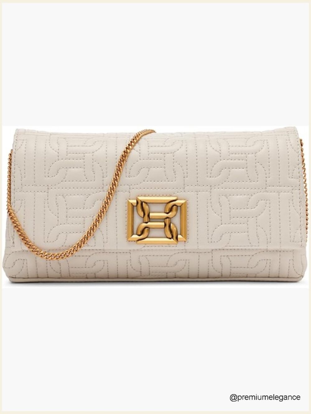 Clutch with Removable Chain, Snap Closure, One Compartment